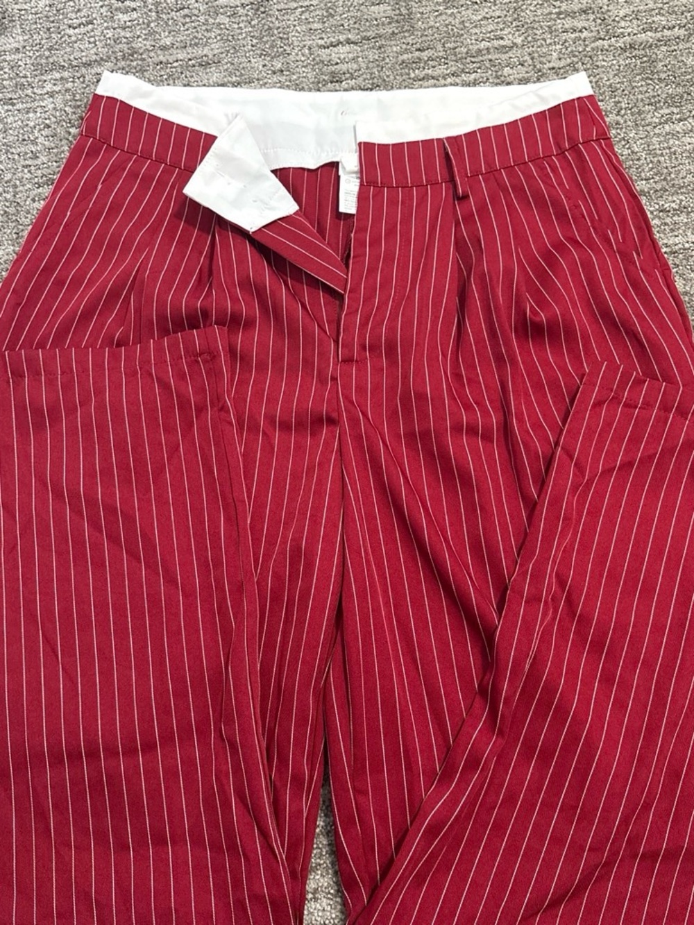 Women’s Red Pinstripe Dress Pants